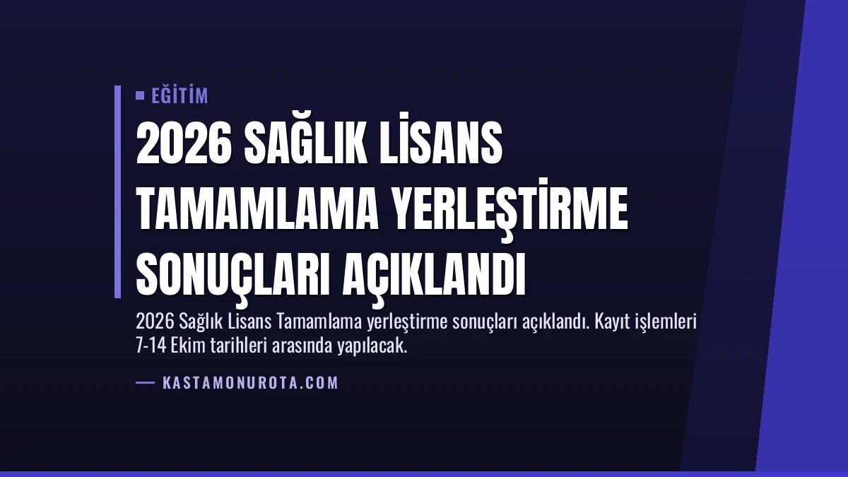 2026 Sağlık Lisans Tamamlama Yerleştirme Sonuçları Açıklandı