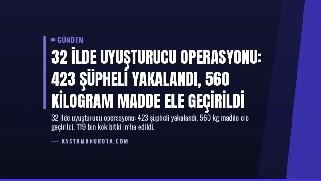 32 İlde Uyuşturucu Operasyonu: 423 Şüpheli Yakalandı, 560 Kilogram Madde Ele Geçirildi