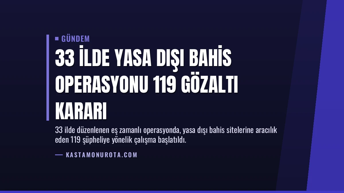 33 İlde Yasa Dışı Bahis Operasyonu 119 Gözaltı Kararı