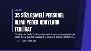 35 Sözleşmeli Personel Alımı Yedek Adaylara Tebligat