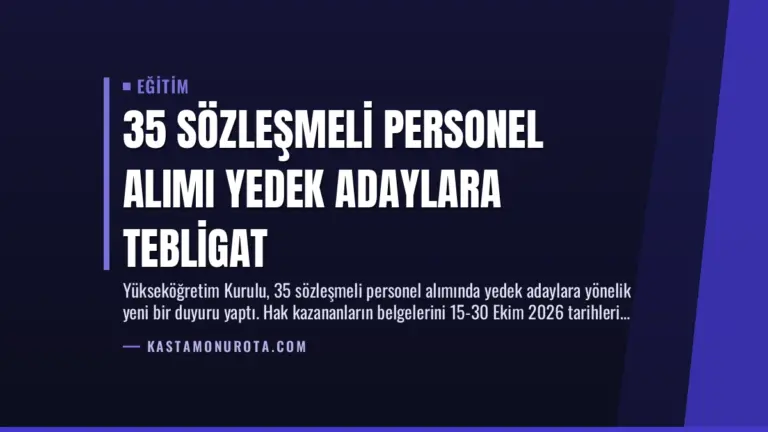 35 Sözleşmeli Personel Alımı Yedek Adaylara Tebligat