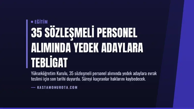 35 Sözleşmeli Personel Alımında Yedek Adaylara Tebligat