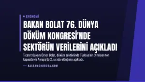 Bakan Bolat 76. Dünya Döküm Kongresi’nde Sektörün Verilerini Açıkladı