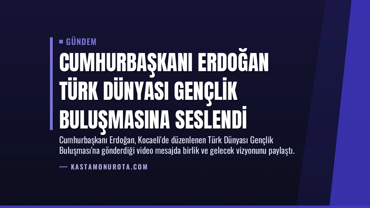 Cumhurbaşkanı Erdoğan Türk Dünyası Gençlik Buluşmasına Seslendi