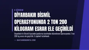 Diyarbakır Bismil Operasyonunda 2 Ton 200 Kilogram Esrar Ele Geçirildi