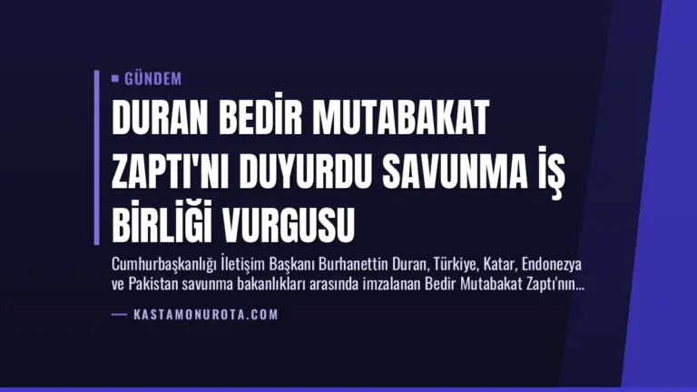 Duran Bedir Mutabakat Zaptı'nı Duyurdu Savunma İş Birliği Vurgusu