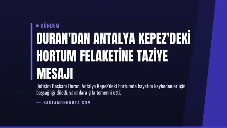 Duran'dan Antalya Kepez'deki hortum felaketine taziye mesajı