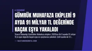 Gümrük Muhafaza Ekipleri 9 Ayda 91 Milyar TL Değerinde Kaçak Eşya Yakaladı