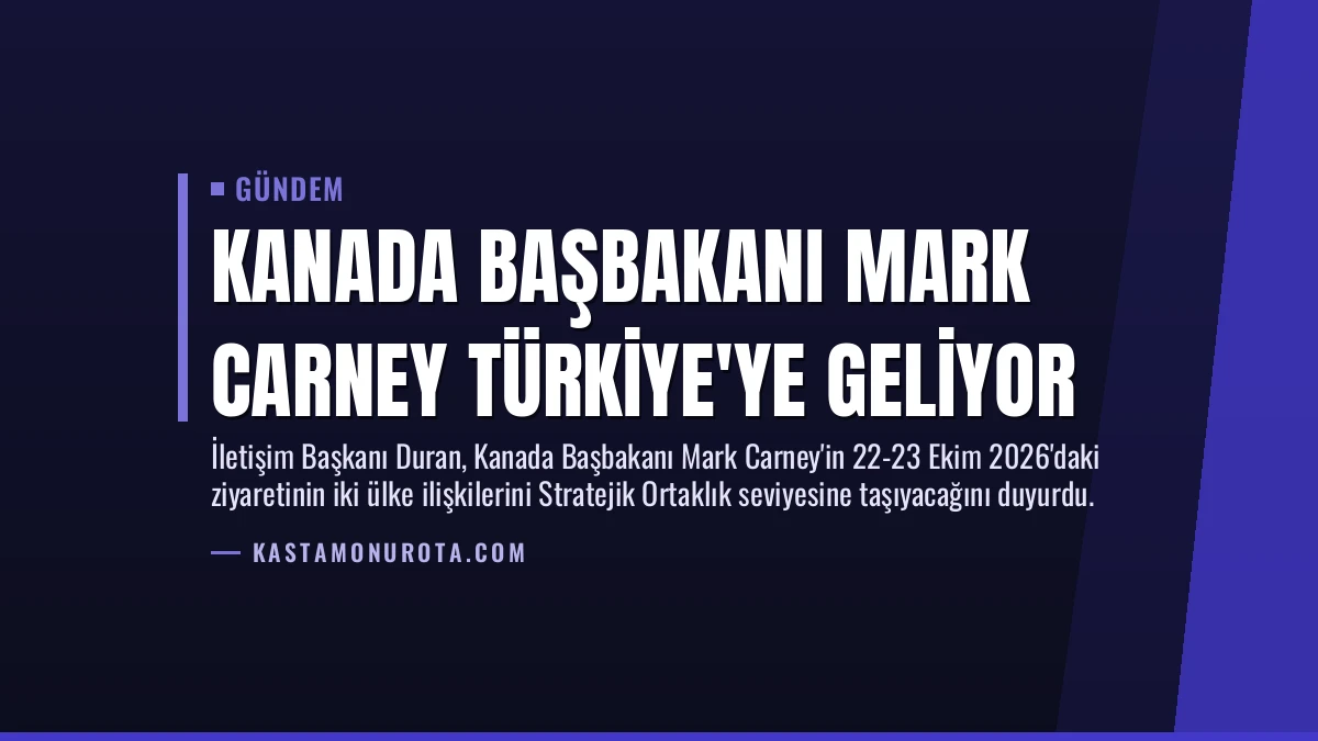 Kanada Başbakanı Mark Carney Türkiye’ye Geliyor