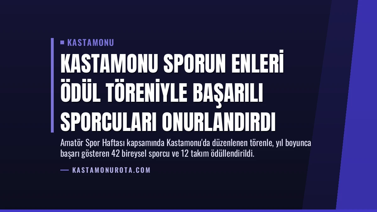 Kastamonu Sporun Enleri Ödül Töreniyle Başarılı Sporcuları Onurlandırdı