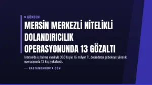 Mersin Merkezli Nitelikli Dolandırıcılık Operasyonunda 13 Gözaltı