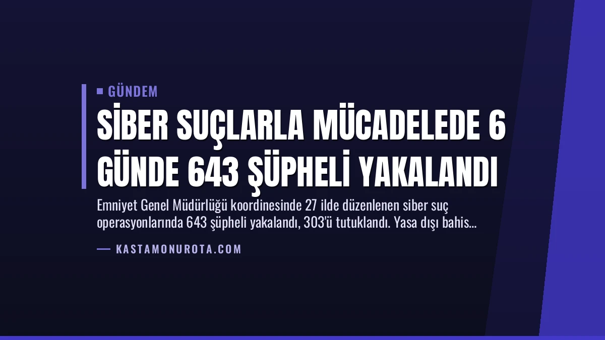 Siber Suçlarla Mücadelede 6 Günde 643 Şüpheli Yakalandı