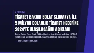 Ticaret Bakanı Bolat Slovakya ile 5 Milyar Dolarlık Ticaret Hedefine 2024’te Ulaşılacağını Açıkladı