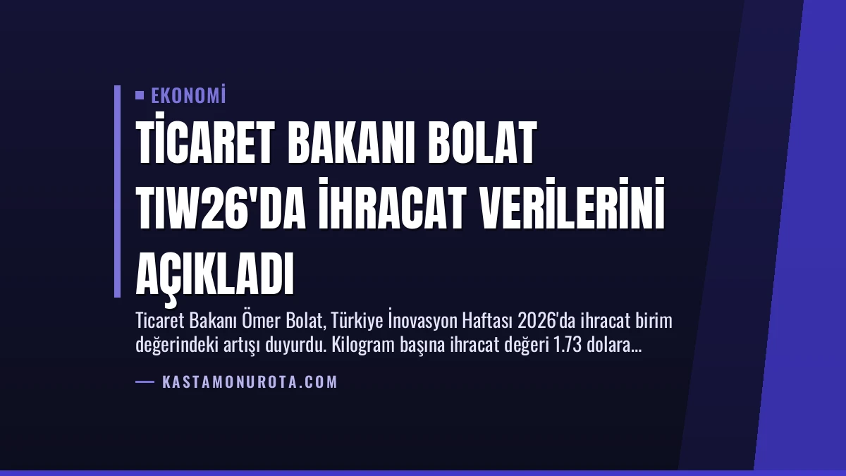 Ticaret Bakanı Bolat TIW26’da İhracat Verilerini Açıkladı