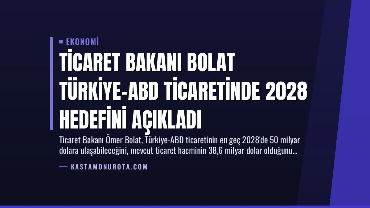 Ticaret Bakanı Bolat Türkiye-ABD Ticaretinde 2028 Hedefini Açıkladı