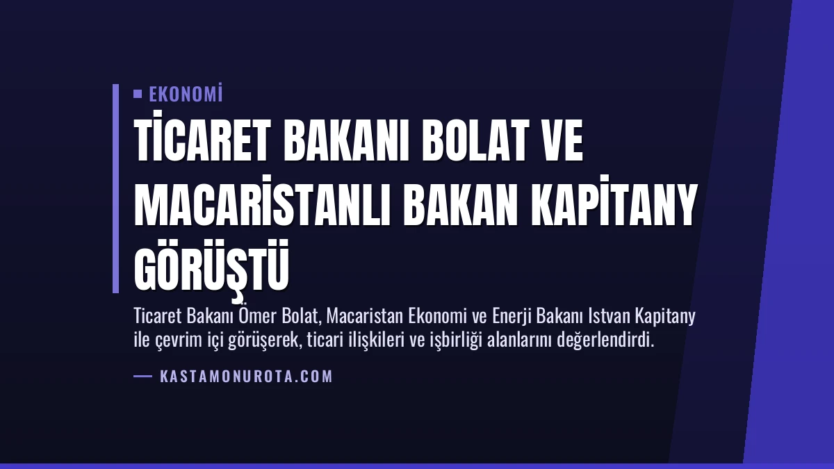 Ticaret Bakanı Bolat ve Macaristanlı Bakan Kapitany Görüştü