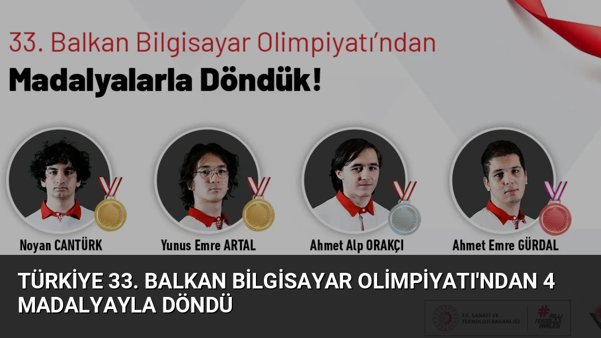 Türkiye 33. Balkan Bilgisayar Olimpiyatı’ndan 4 Madalyayla Döndü