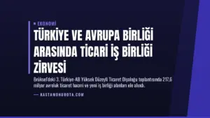 Türkiye ve Avrupa Birliği Arasında Ticari İş Birliği Zirvesi