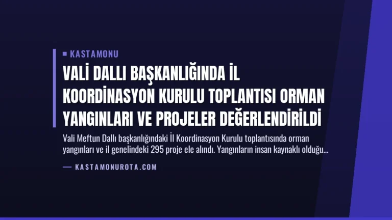 Vali Dallı Başkanlığında İl Koordinasyon Kurulu Toplantısı Orman Yangınları ve Projeler Değerlendirildi