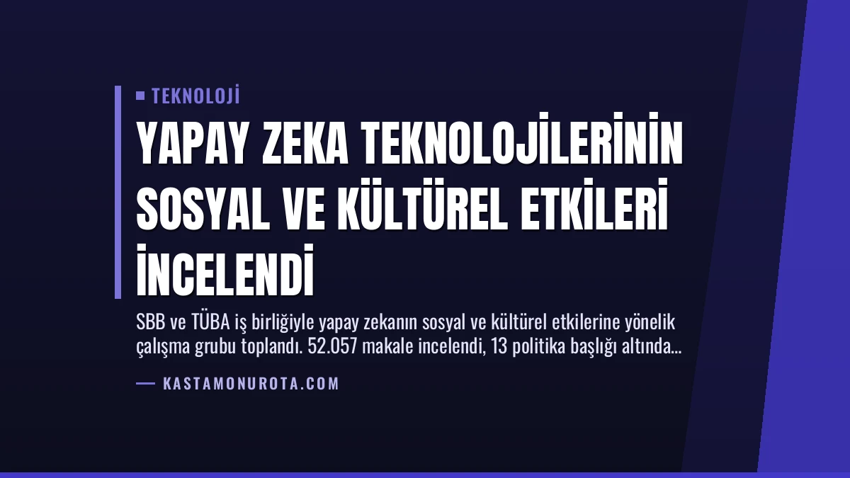 Yapay Zeka Teknolojilerinin Sosyal ve Kültürel Etkileri İncelendi