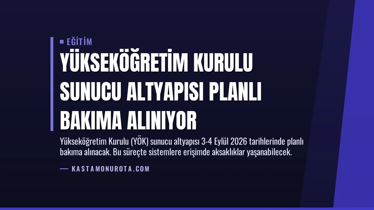 Yükseköğretim Kurulu Sunucu Altyapısı Planlı Bakıma Alınıyor